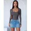 imageANRABESS Women Scoop Neck Bodysuits Long Sleeve Tops 2025 Fall Slim Fit Ribbed Knit Sexy Soft Basic Shirts Fashion OutfitsDeep Gray