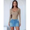 imageANRABESS Women Scoop Neck Bodysuits Long Sleeve Tops 2025 Fall Slim Fit Ribbed Knit Sexy Soft Basic Shirts Fashion OutfitsLight Khaki