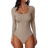 imageANRABESS Women Scoop Neck Bodysuits Long Sleeve Tops 2025 Fall Slim Fit Ribbed Knit Sexy Soft Basic Shirts Fashion OutfitsLight Khaki
