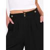 imageANRABESS Womens Wide Leg Dress Pants 2026 High Waisted Button Pleated Palazzo Business Casual Pants Office Work Trousers Black XXLarge