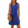 imageANRABESS Womens Summer Casual Beach Mini Dress 2026 Sleeveless V Neck Loose Split WrinkleFree Travel Vacation Short SundressRoyal Blue