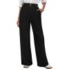 imageANRABESS Womens Wide Leg Dress Pants 2026 High Waisted Button Pleated Palazzo Business Casual Pants Office Work Trousers Black XXLarge