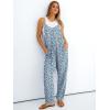 imageANRABESS Women Jumpsuits Casual Summer Overalls Loose Sleeveless Spaghetti Strap Romper Jumpers 2026 Beach Vacation ClothesBlue White Floral