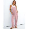 imageANRABESS Women Jumpsuits Casual Summer Overalls Loose Sleeveless Spaghetti Strap Romper Jumpers 2026 Beach Vacation ClothesPink Floral