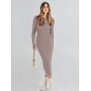 imageANRABESS Women Long Sleeve Sweater Dress Crewneck Bodycon Stretch Slim Fit Ribbed Knit Midi Dresses 2025 Fall Trendy OutfitsAlmond