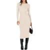 imageANRABESS Women Long Sleeve Sweater Dress Crewneck Bodycon Stretch Slim Fit Ribbed Knit Midi Dresses 2025 Fall Trendy OutfitsBeige