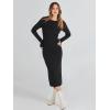 imageANRABESS Women Long Sleeve Sweater Dress Crewneck Bodycon Stretch Slim Fit Ribbed Knit Midi Dresses 2025 Fall Trendy OutfitsBlack