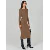 imageANRABESS Women Long Sleeve Sweater Dress Crewneck Bodycon Stretch Slim Fit Ribbed Knit Midi Dresses 2025 Fall Trendy OutfitsBrown