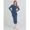 imageANRABESS Women Long Sleeve Sweater Dress Crewneck Bodycon Stretch Slim Fit Ribbed Knit Midi Dresses 2025 Fall Trendy OutfitsDusty Blue