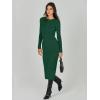 imageANRABESS Women Long Sleeve Sweater Dress Crewneck Bodycon Stretch Slim Fit Ribbed Knit Midi Dresses 2025 Fall Trendy OutfitsGreen
