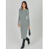 imageANRABESS Women Long Sleeve Sweater Dress Crewneck Bodycon Stretch Slim Fit Ribbed Knit Midi Dresses 2025 Fall Trendy OutfitsLight Gray