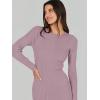 imageANRABESS Women Long Sleeve Sweater Dress Crewneck Bodycon Stretch Slim Fit Ribbed Knit Midi Dresses 2025 Fall Trendy OutfitsLight Purple