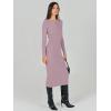 imageANRABESS Women Long Sleeve Sweater Dress Crewneck Bodycon Stretch Slim Fit Ribbed Knit Midi Dresses 2025 Fall Trendy OutfitsLight Purple