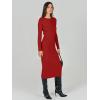 imageANRABESS Women Long Sleeve Sweater Dress Crewneck Bodycon Stretch Slim Fit Ribbed Knit Midi Dresses 2025 Fall Trendy OutfitsRed