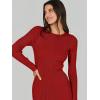 imageANRABESS Women Long Sleeve Sweater Dress Crewneck Bodycon Stretch Slim Fit Ribbed Knit Midi Dresses 2025 Fall Trendy OutfitsRed