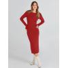 imageANRABESS Women Long Sleeve Sweater Dress Crewneck Bodycon Stretch Slim Fit Ribbed Knit Midi Dresses 2025 Fall Trendy OutfitsRed