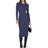 imageANRABESS Women Long Sleeve Sweater Dress Crewneck Bodycon Stretch Slim Fit Ribbed Knit Midi Dresses 2025 Fall Trendy OutfitsRoyal Blue