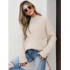 imageANRABESS Womens Mock Turtle Neck Sweaters Cable Knit Long Sleeve 2026 Fall Winter Tunic SweaterBeige