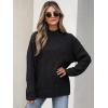 imageANRABESS Womens Mock Turtle Neck Sweaters Cable Knit Long Sleeve 2026 Fall Winter Tunic SweaterBlack