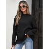 imageANRABESS Womens Mock Turtle Neck Sweaters Cable Knit Long Sleeve 2026 Fall Winter Tunic SweaterBlack