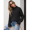 imageANRABESS Womens Mock Turtle Neck Sweaters Cable Knit Long Sleeve 2026 Fall Winter Tunic SweaterBlack