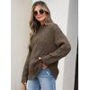 imageANRABESS Womens Mock Turtle Neck Sweaters Cable Knit Long Sleeve 2026 Fall Winter Tunic SweaterCoffee