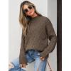 imageANRABESS Womens Mock Turtle Neck Sweaters Cable Knit Long Sleeve 2026 Fall Winter Tunic SweaterCoffee