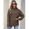 imageANRABESS Womens Mock Turtle Neck Sweaters Cable Knit Long Sleeve 2026 Fall Winter Tunic SweaterCoffee