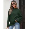 imageANRABESS Womens Mock Turtle Neck Sweaters Cable Knit Long Sleeve 2026 Fall Winter Tunic SweaterDeep Green