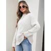 imageANRABESS Womens Mock Turtle Neck Sweaters Cable Knit Long Sleeve 2026 Fall Winter Tunic SweaterWhite