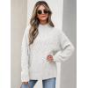 imageANRABESS Womens Mock Turtle Neck Sweaters Cable Knit Long Sleeve 2026 Fall Winter Tunic SweaterWhite