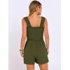 imageANRABESS Womens Rompers Summer Casual Smocked Square Neck Sleeveless Loose Shorts Jumpsuit 2026 Beach Vacation ClothesArmy Green