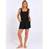 imageANRABESS Womens Rompers Summer Casual Smocked Square Neck Sleeveless Loose Shorts Jumpsuit 2026 Beach Vacation ClothesBlack