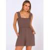 imageANRABESS Womens Rompers Summer Casual Smocked Square Neck Sleeveless Loose Shorts Jumpsuit 2026 Beach Vacation ClothesBrown