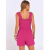 imageANRABESS Womens Rompers Summer Casual Smocked Square Neck Sleeveless Loose Shorts Jumpsuit 2026 Beach Vacation ClothesHot Pink