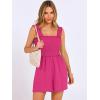 imageANRABESS Womens Rompers Summer Casual Smocked Square Neck Sleeveless Loose Shorts Jumpsuit 2026 Beach Vacation ClothesHot Pink