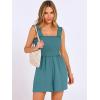 imageANRABESS Womens Rompers Summer Casual Smocked Square Neck Sleeveless Loose Shorts Jumpsuit 2026 Beach Vacation ClothesLake