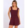 imageANRABESS Womens Rompers Summer Casual Smocked Square Neck Sleeveless Loose Shorts Jumpsuit 2026 Beach Vacation ClothesWine Red
