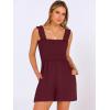 imageANRABESS Womens Rompers Summer Casual Smocked Square Neck Sleeveless Loose Shorts Jumpsuit 2026 Beach Vacation ClothesWine Red