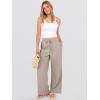 imageANRABESS Womens Wide Leg Beach Pants Elastic Waist Lightweight Casual Flowy Palazzo Lounge Trousers with PocketsBeige