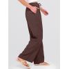 imageANRABESS Womens Wide Leg Beach Pants Elastic Waist Lightweight Casual Flowy Palazzo Lounge Trousers with PocketsBrown