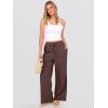 imageANRABESS Womens Wide Leg Beach Pants Elastic Waist Lightweight Casual Flowy Palazzo Lounge Trousers with PocketsBrown