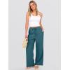 imageANRABESS Womens Wide Leg Beach Pants Elastic Waist Lightweight Casual Flowy Palazzo Lounge Trousers with PocketsLake Blue