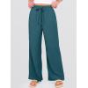 imageANRABESS Womens Wide Leg Beach Pants Elastic Waist Lightweight Casual Flowy Palazzo Lounge Trousers with PocketsLake Blue