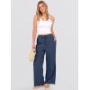 imageANRABESS Womens Wide Leg Beach Pants Elastic Waist Lightweight Casual Flowy Palazzo Lounge Trousers with PocketsNavy Blue