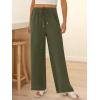 imageABRABESS Womens Palazzo Pants Wide Leg Flowy Drawstring High Waisted Casual Trousers 2026 Summer Beach Vacation ClothesArmy Green