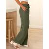 imageABRABESS Womens Palazzo Pants Wide Leg Flowy Drawstring High Waisted Casual Trousers 2026 Summer Beach Vacation ClothesArmy Green