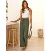 imageABRABESS Womens Palazzo Pants Wide Leg Flowy Drawstring High Waisted Casual Trousers 2026 Summer Beach Vacation ClothesArmy Green