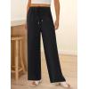imageABRABESS Womens Palazzo Pants Wide Leg Flowy Drawstring High Waisted Casual Trousers 2026 Summer Beach Vacation ClothesBlack