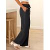 imageABRABESS Womens Palazzo Pants Wide Leg Flowy Drawstring High Waisted Casual Trousers 2026 Summer Beach Vacation ClothesBlack
